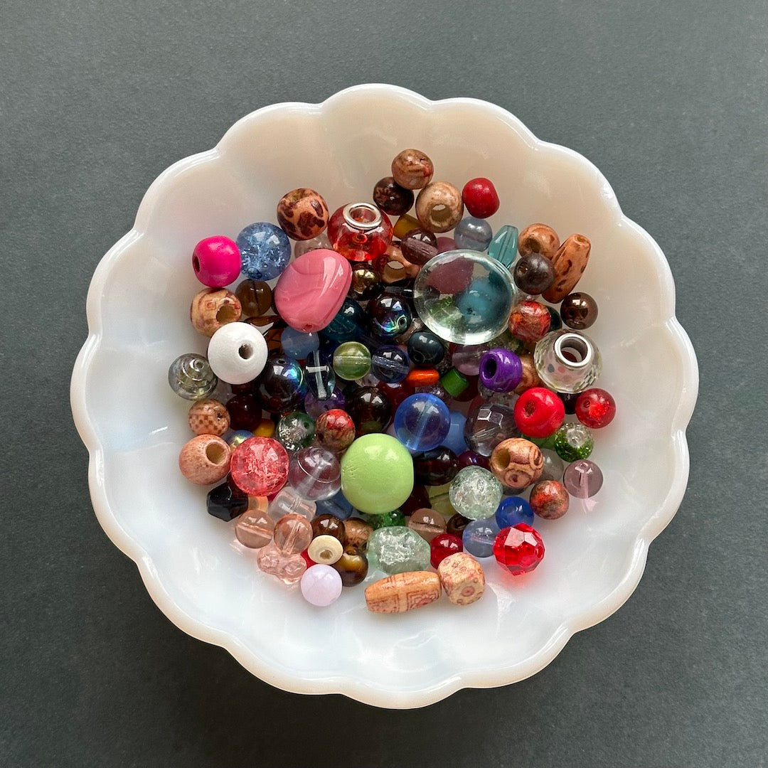 Glass Decanter With Beads - Decorative Bottle