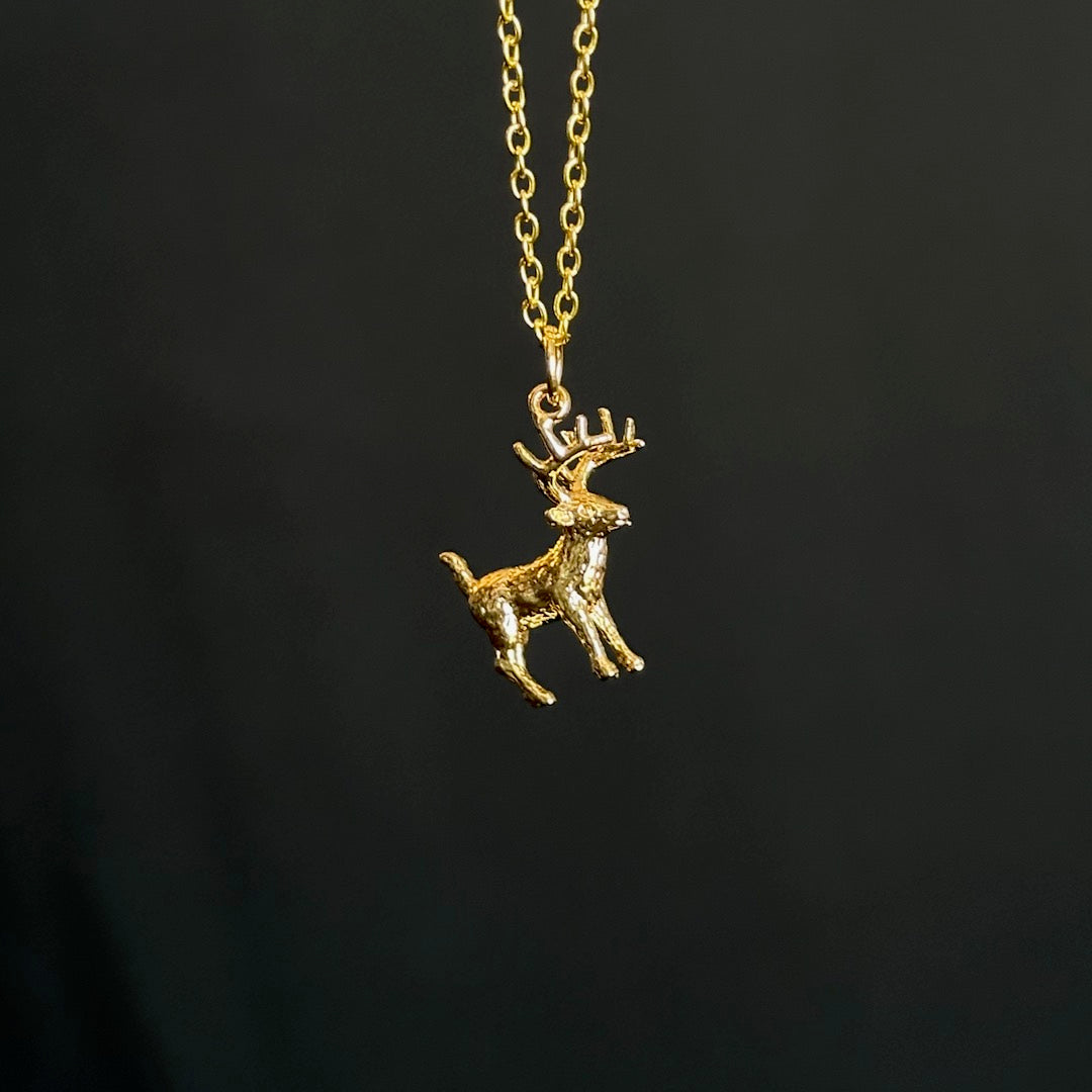 Charm of Instinct - Golden Deer Pendant