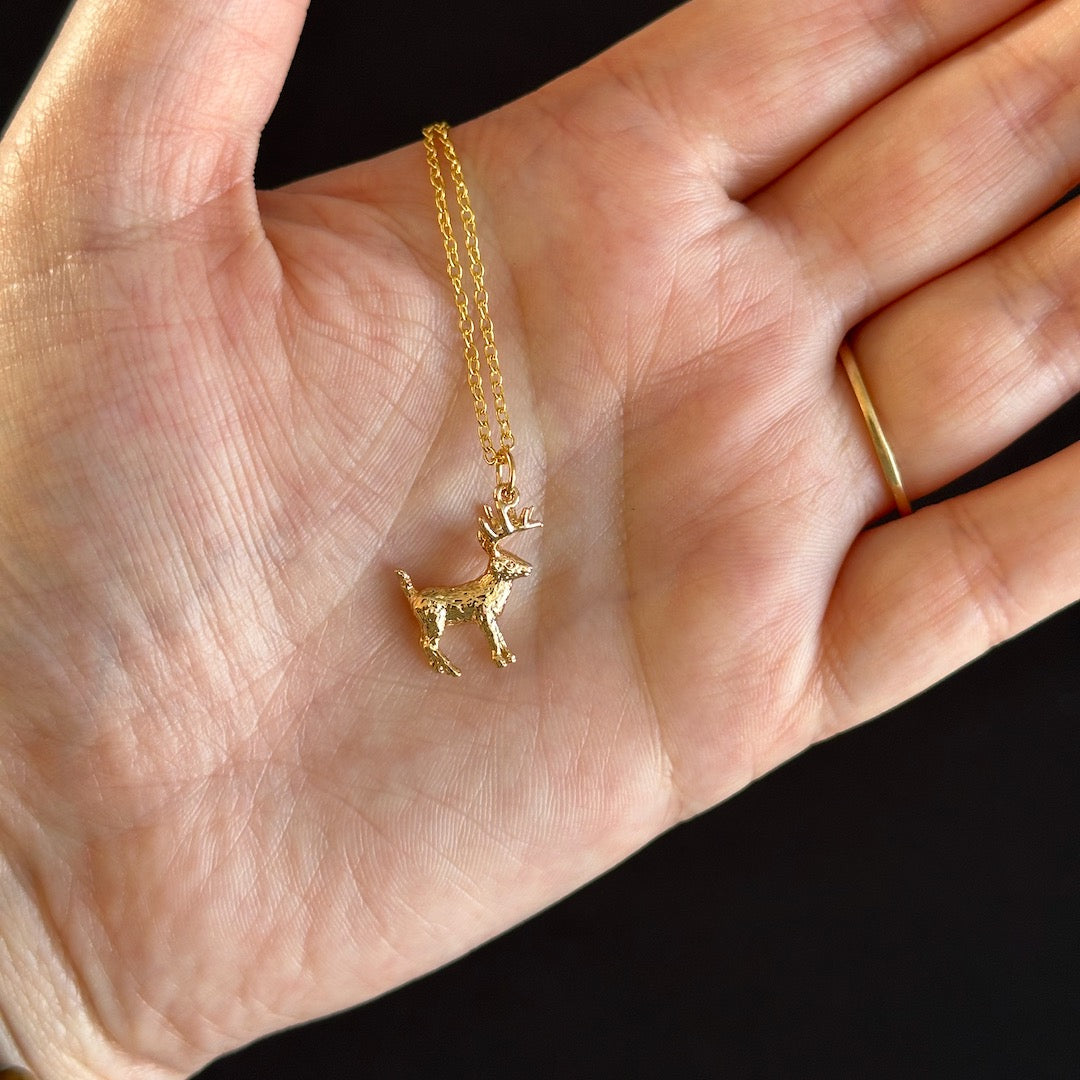 Charm of Instinct - Golden Deer Pendant
