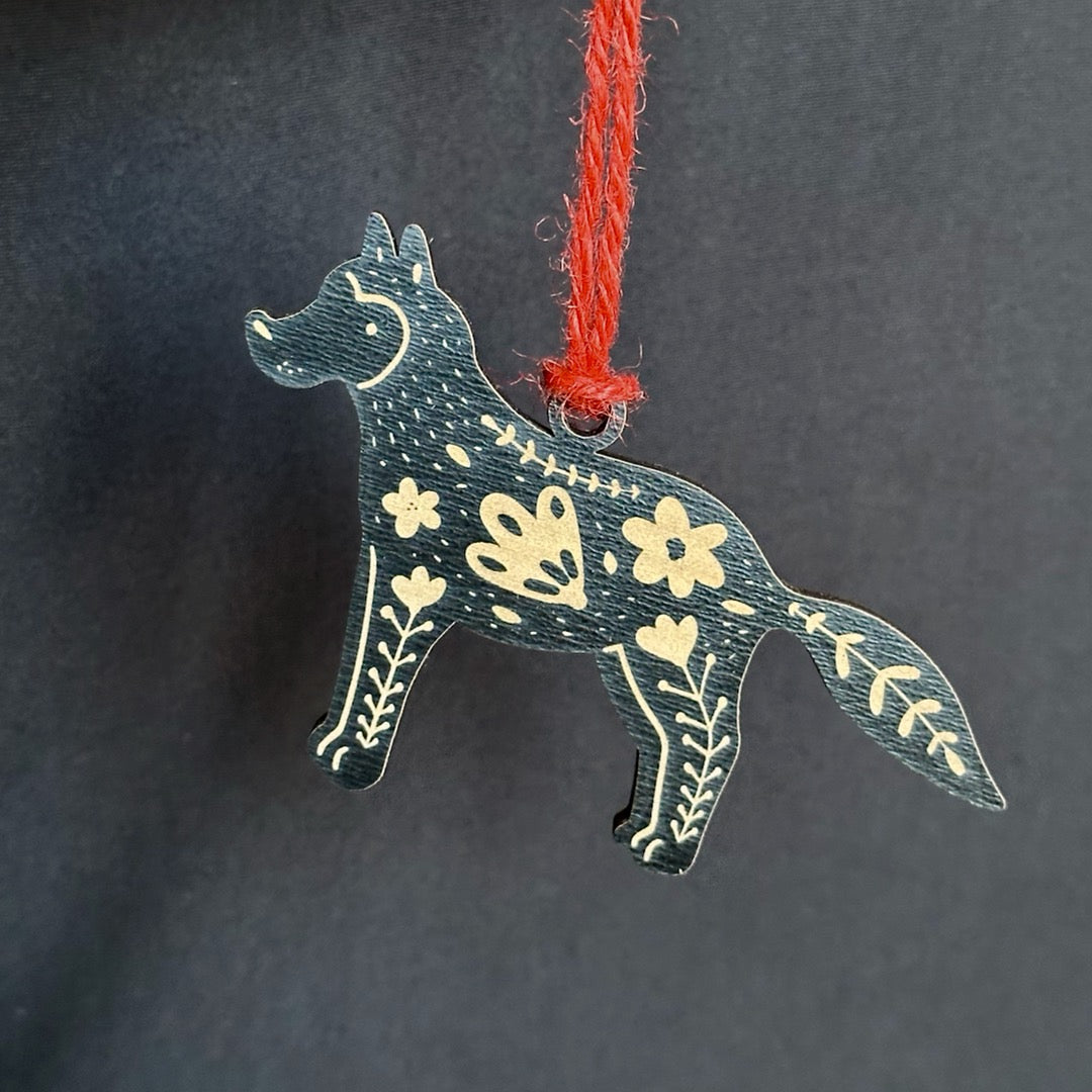 Winter Wolf - Handmade Ornament