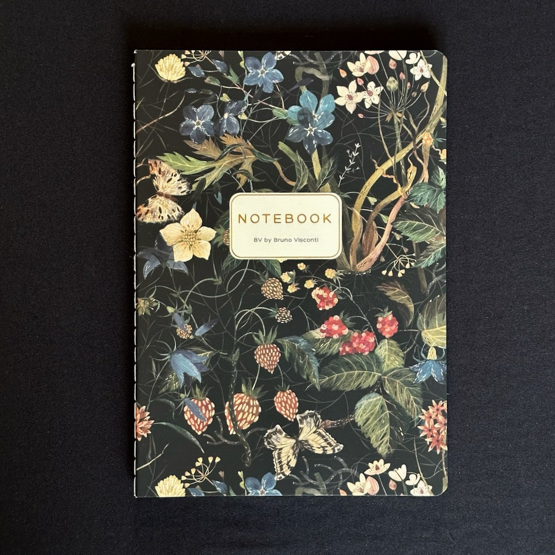 Dark Floral Supple Notebook - Softcover Journal