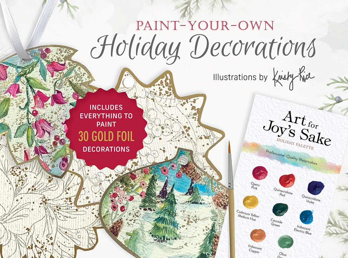 30 Winter Holiday Ornaments - Watercolor Painting Kit