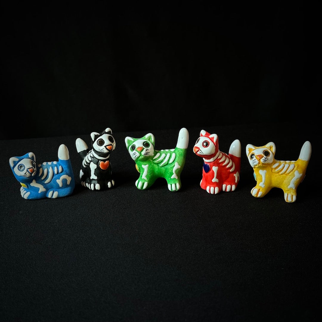 Skelly Cat - Day of the Dead Skeleton Figurine