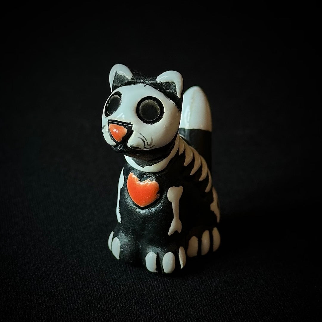 Skelly Cat - Day of the Dead Skeleton Figurine