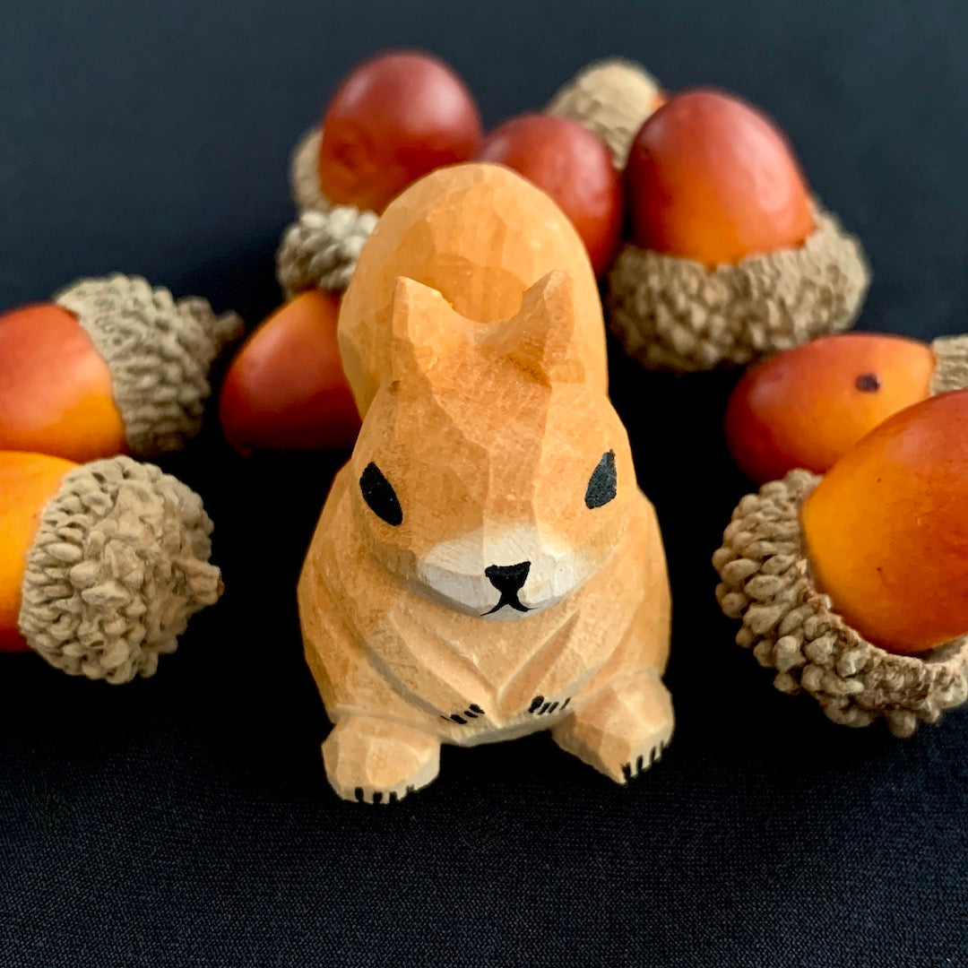 Plump Squirrel - Hand-Carved Figure