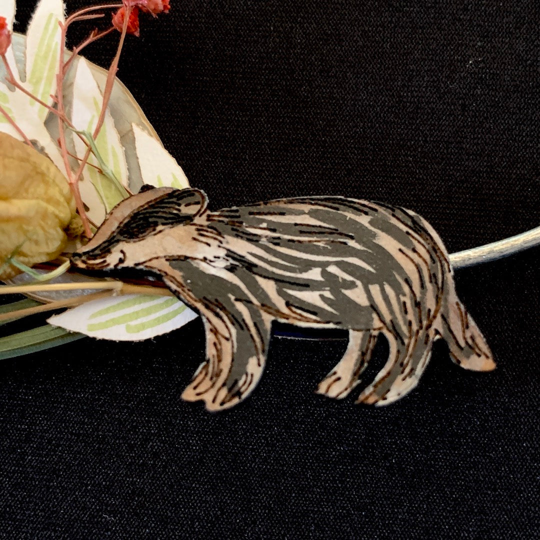 Badger Wreath with Botanical Elements