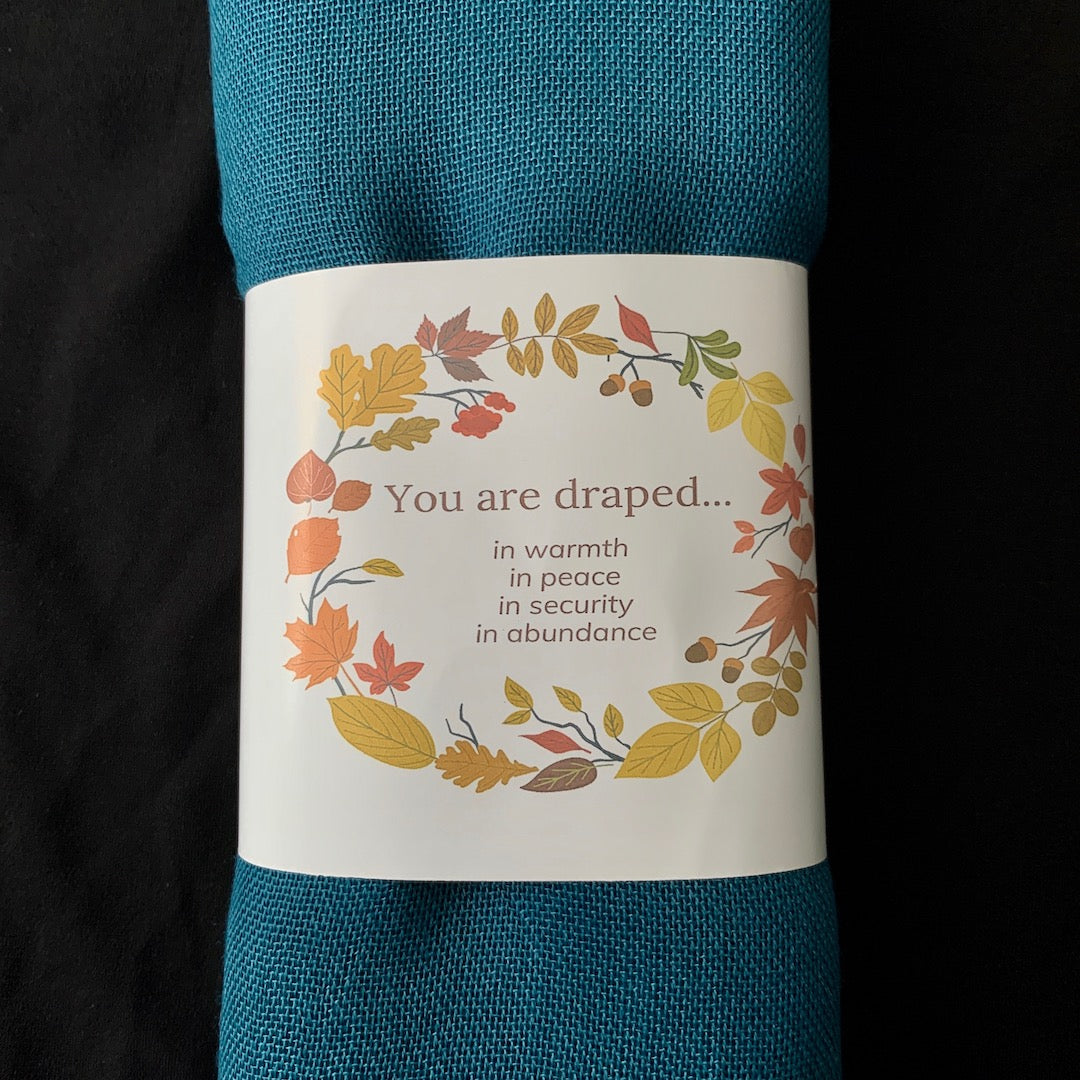 Quickened Shawl - Teal Blue Cotton Scarf
