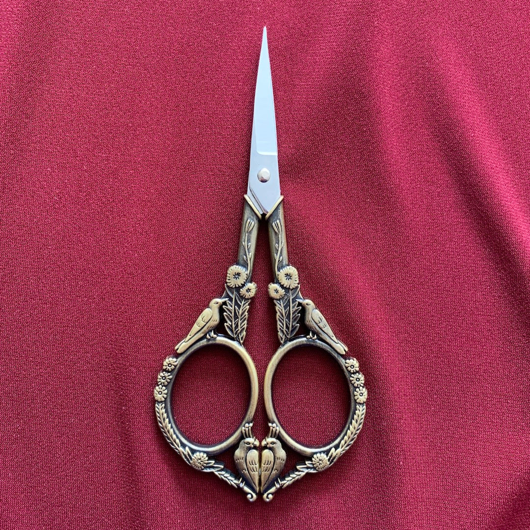 Ornate Scissors - Vintage Birds and Flowers