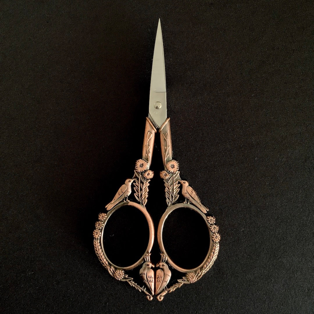 Ornate Scissors - Vintage Birds and Flowers