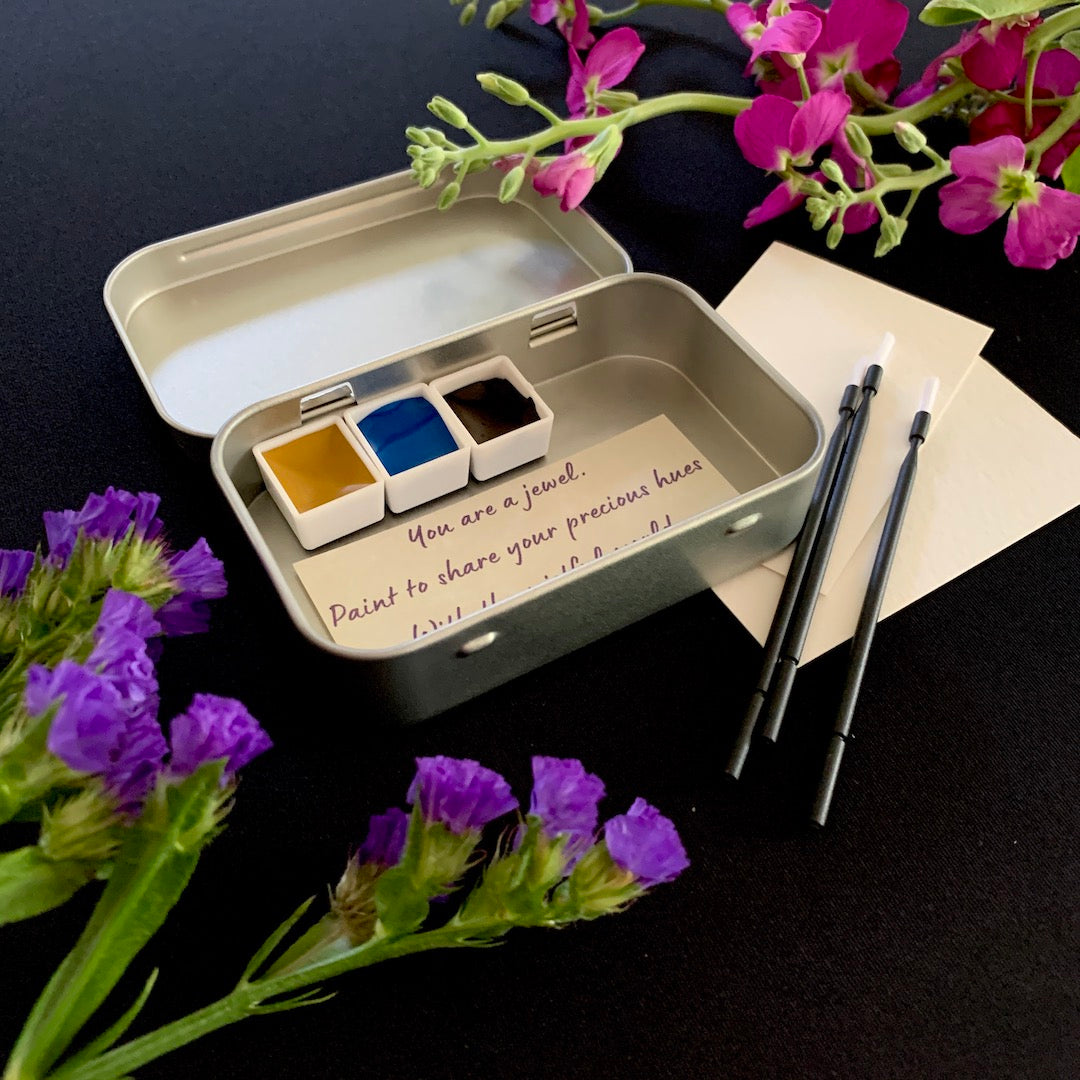 Watercolor car kit travels small but paints big – Mockingbirds at