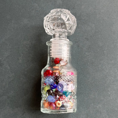 Glass Decanter With Beads - Decorative Bottle