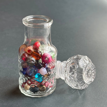 Glass Decanter With Beads - Decorative Bottle