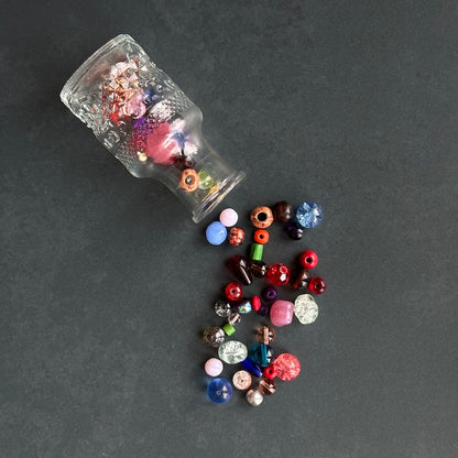 Glass Decanter With Beads - Decorative Bottle