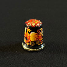 Load image into Gallery viewer, Fire Bird Thimble - Hand-Painted Wooden Fairy Tale Thimble
