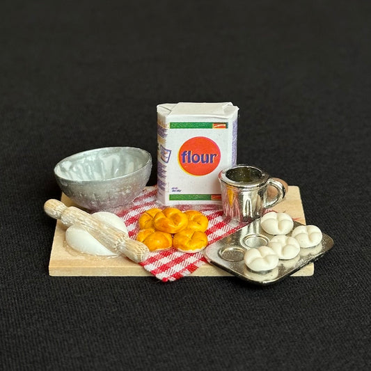 Mini Baking Set - Tray with Miniature Baking Tools and Pastries