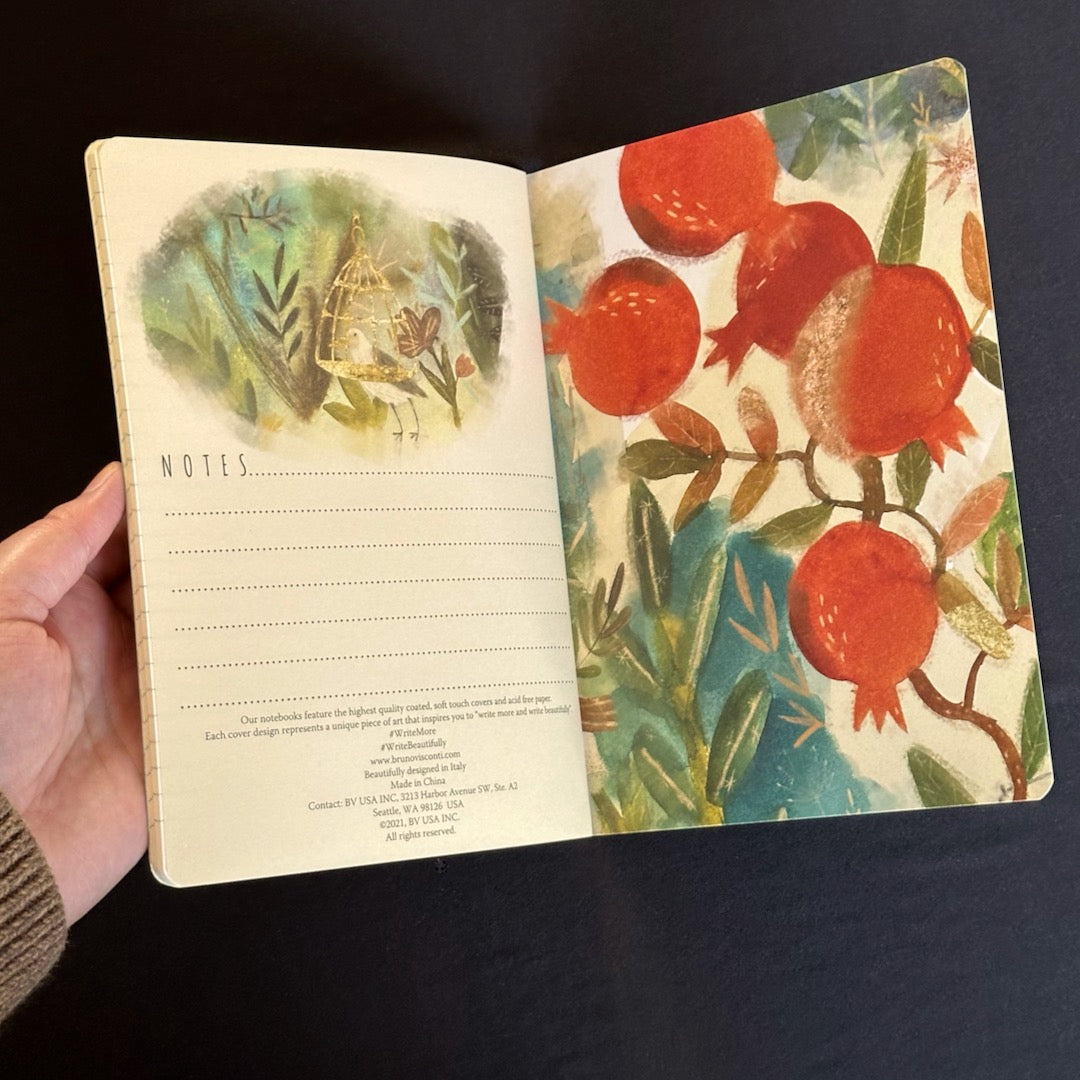 Birds and Pomegranates Supple Notebook - Softcover Journal