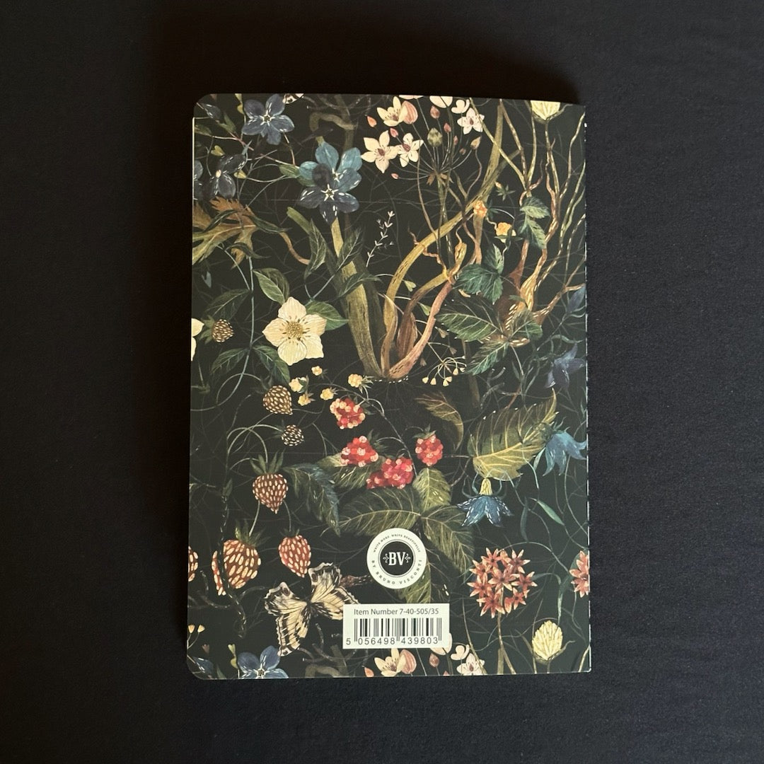 Dark Floral Supple Notebook - Softcover Journal