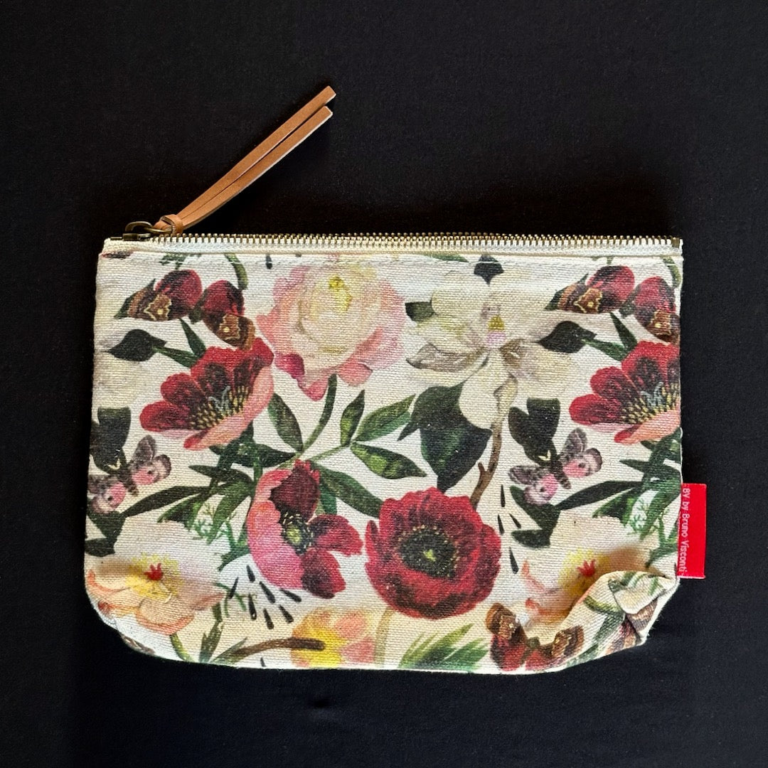 Flower Garden Pouch - Zippered Bag