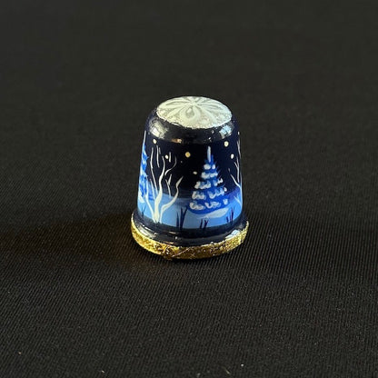 Silver Hoof Thimble - Hand-Painted Wooden Fairy Tale Thimble