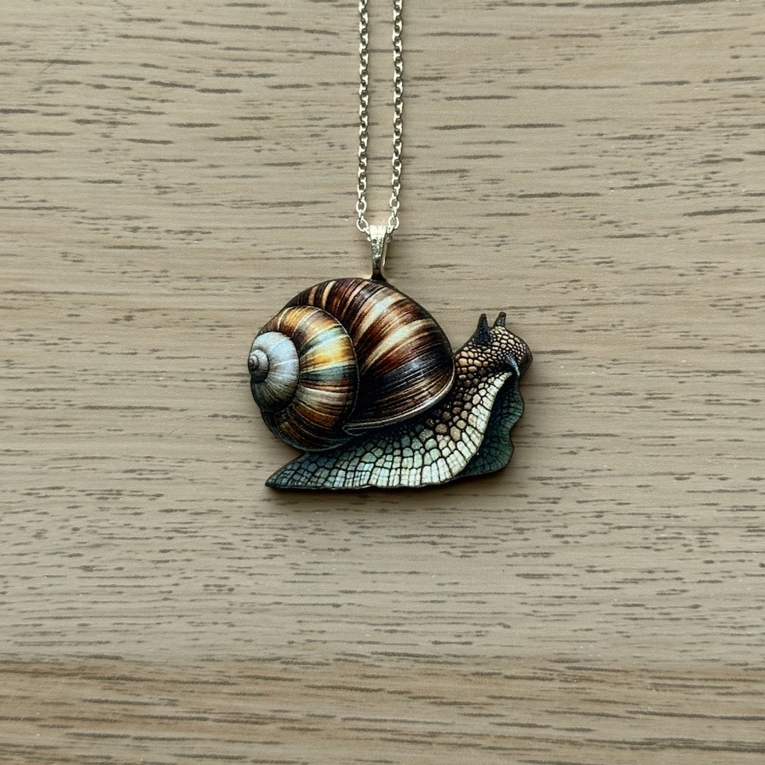 Snail Guide - Wooden Pendant