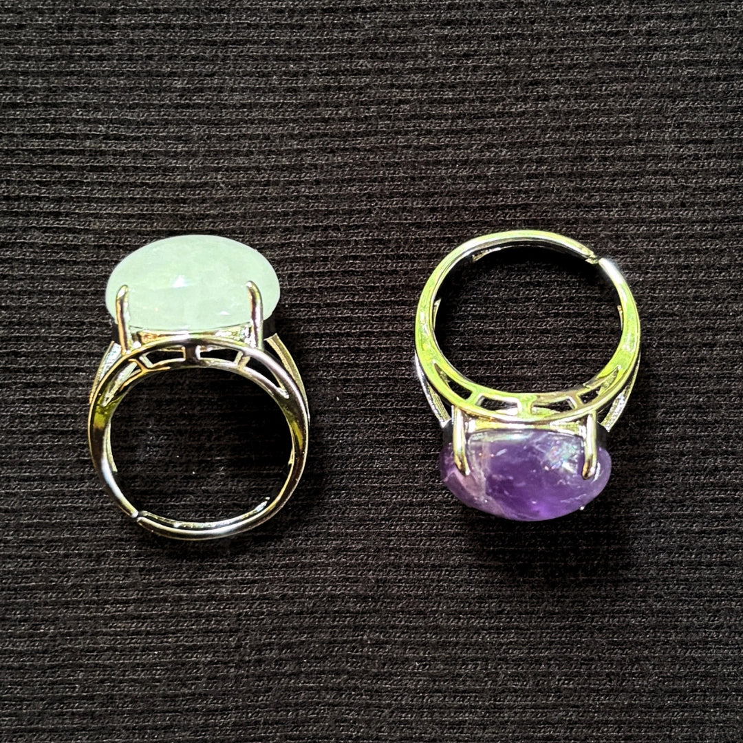 Silver-Tone Ring with Choice of Crystal - Oddment
