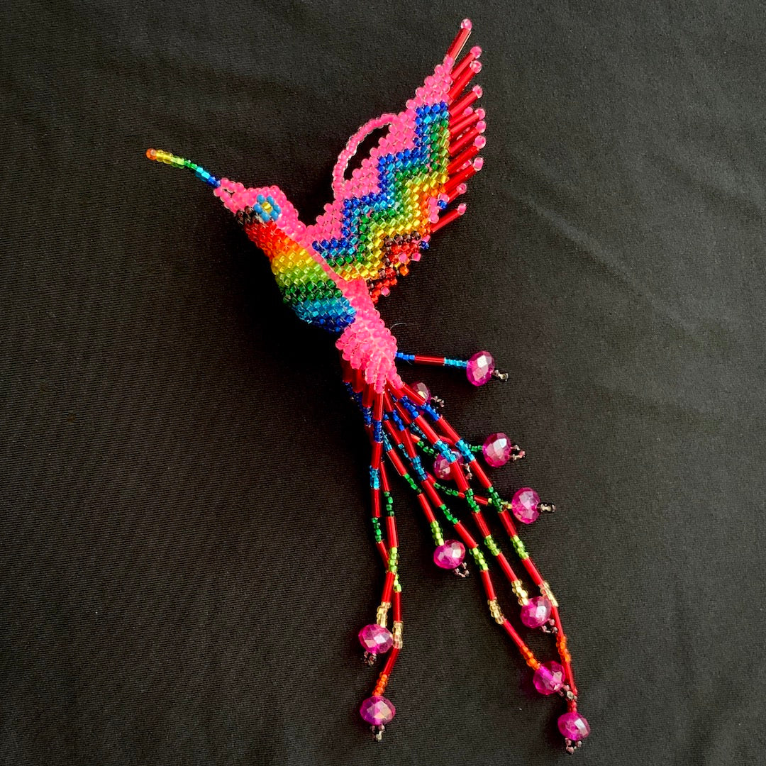 Hummingbird Charm - Hand-Beaded Ornament