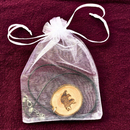 Bear Talisman – Engraved Wooden Pendant