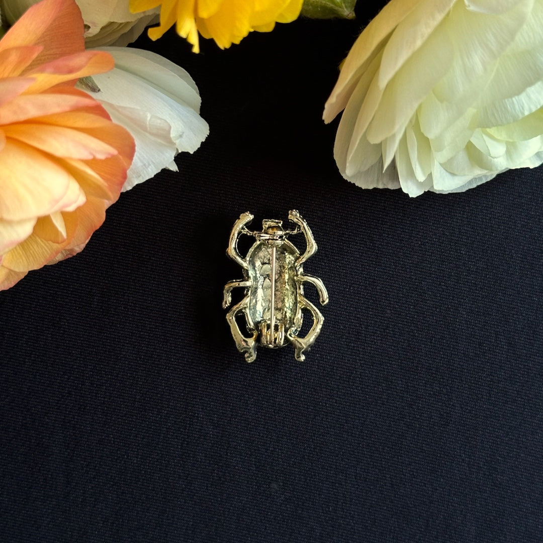 Glossy Beetle - Enameled Insect Brooch