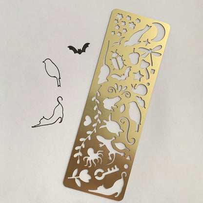 Embellishing Stencil - Brass Stencil with Plants and Animals