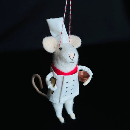 Christophe - Felt Mouse with Spatula and Bowl