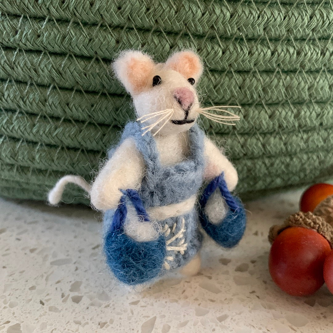 Milkmaid Mouse - Felted Mouse Ornament