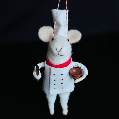 Christophe - Felt Mouse with Spatula and Bowl