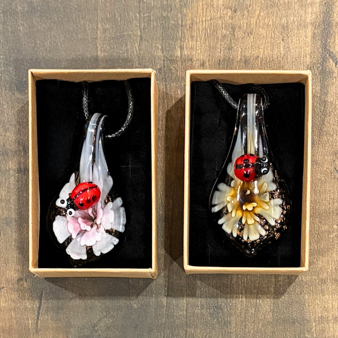Ladybug Talisman - Glass Lampwork Pendant