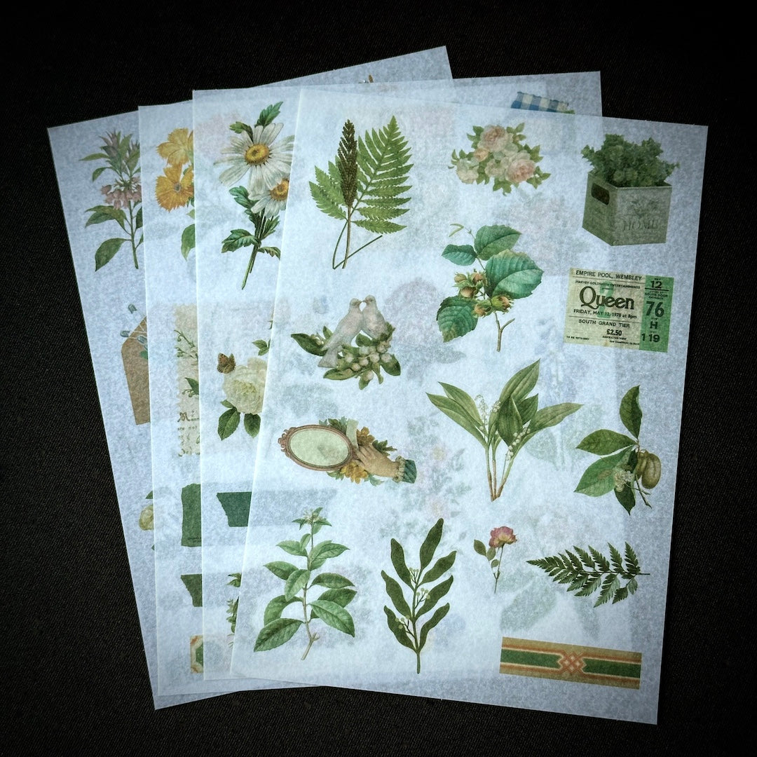 The Forest Floor Collage Kit - Stationery, Stickers, and Paper Ephemera for Junk Journaling