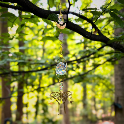 Light-Thrower - Luna Moth and Amethyst Suncatcher