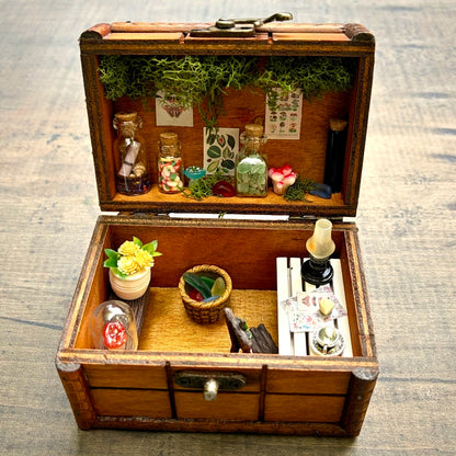 Forager's Study - Miniature Room Box Treasure Chest
