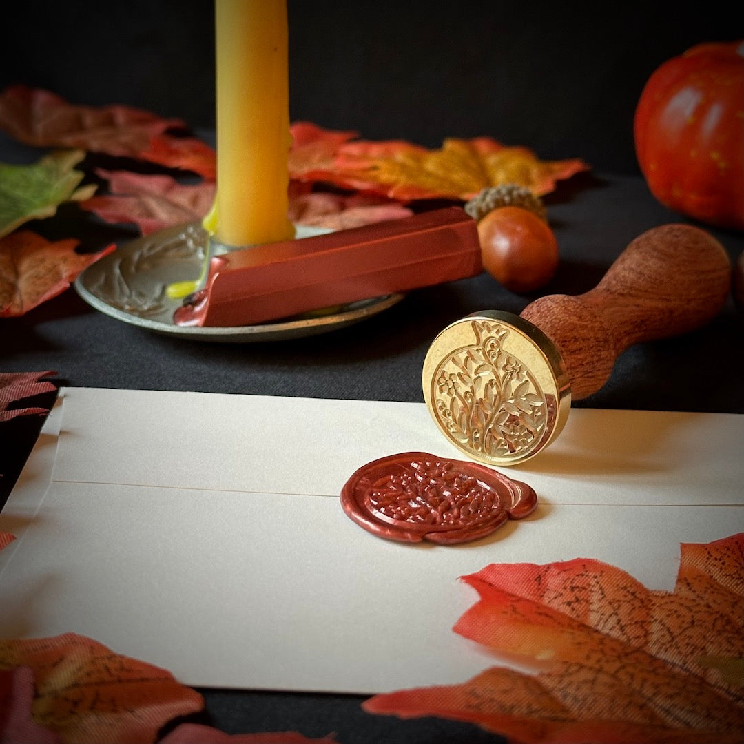 Closed with a Kiss – Pomegranate Seal Stamp and Wax