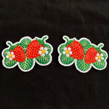 Load image into Gallery viewer, Embroidered Strawberries - Iron-On Patches
