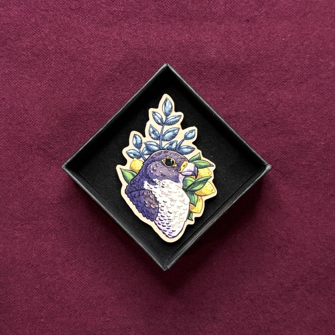 Colorful Bird of Prey - Falcon Brooch