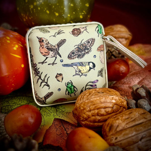 Retractable Measuring Tape with a Motif of Plants and Animals