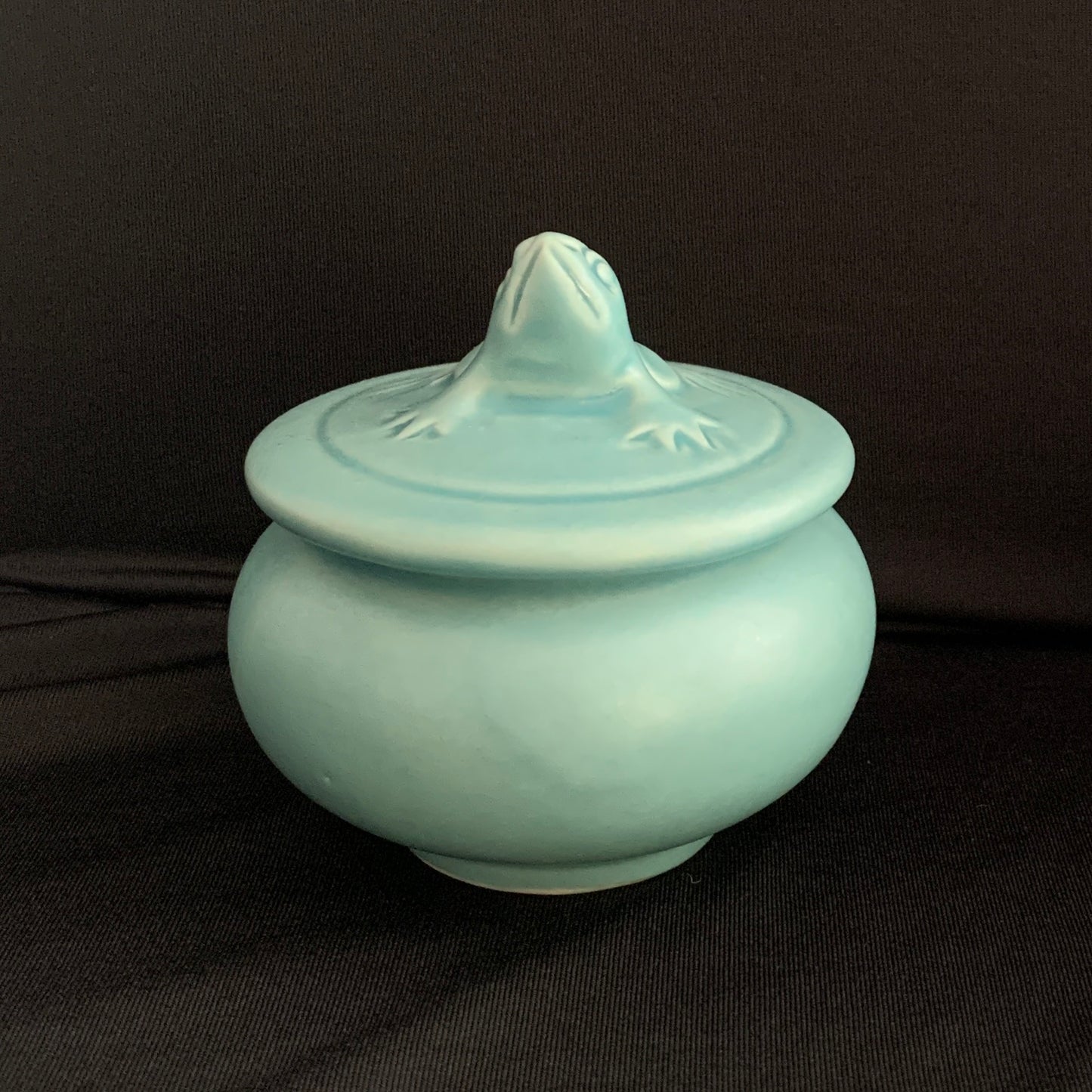 Frog Sugar Bowl - Celadon Canister with Lid