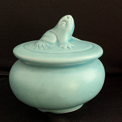 Frog Sugar Bowl - Celadon Canister with Lid