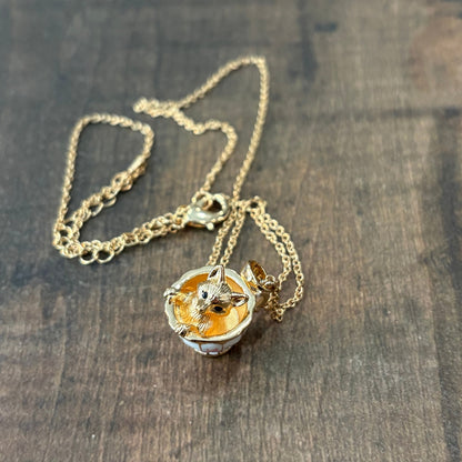 Fox in a Teacup Necklace - Oddment