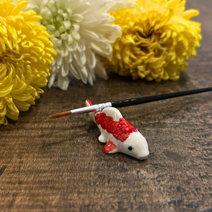 Pause at the Riverbank - Porcelain Fish Paintbrush Rest