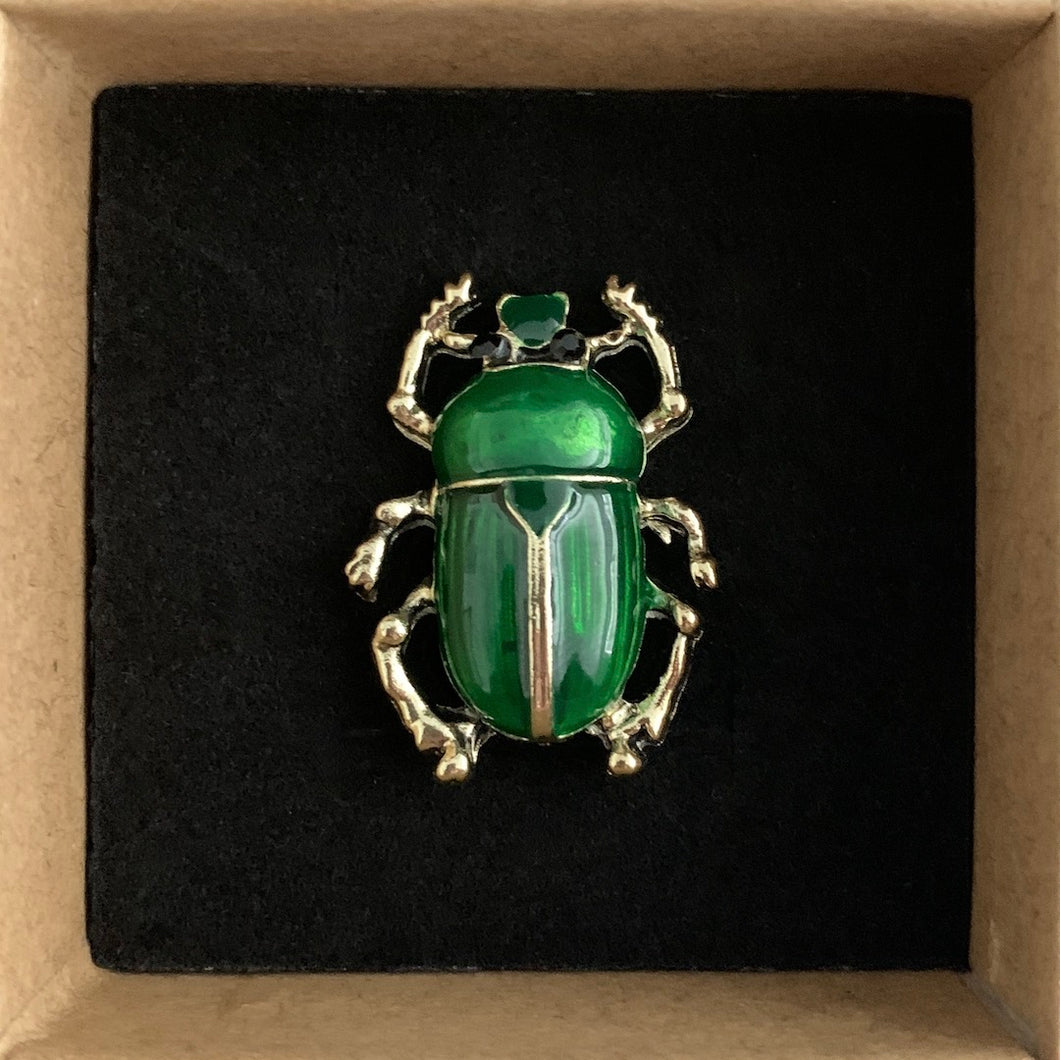 Glossy Beetle - Enameled Insect Brooch