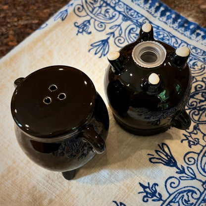 A Set of Two Cauldrons - Ceramic Salt and Pepper Shakers