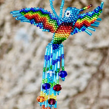 Load image into Gallery viewer, Hummingbird Charm - Hand-Beaded Ornament
