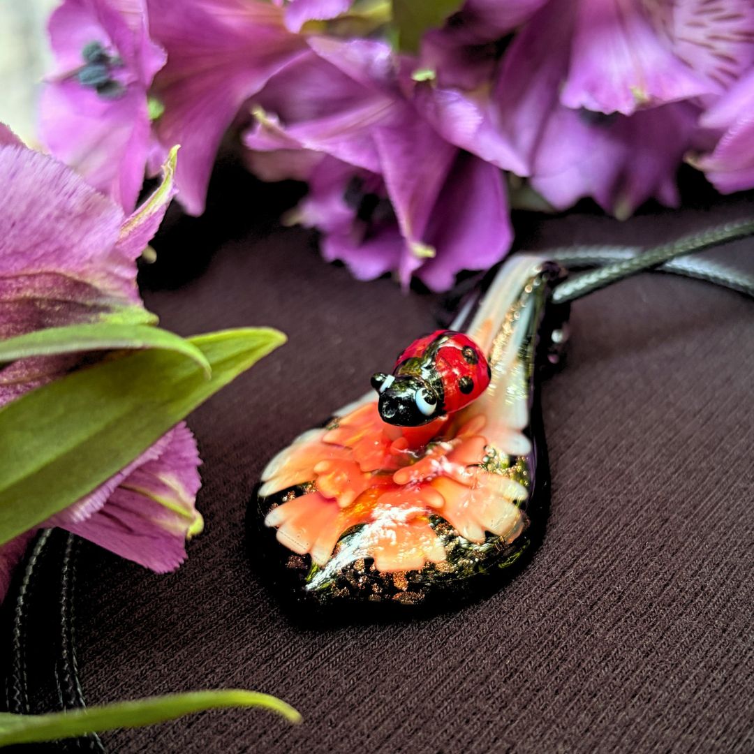 Ladybug Talisman - Glass Lampwork Pendant