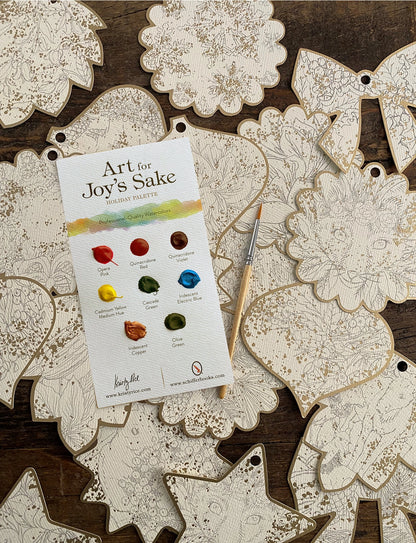 30 Winter Holiday Ornaments - Watercolor Painting Kit