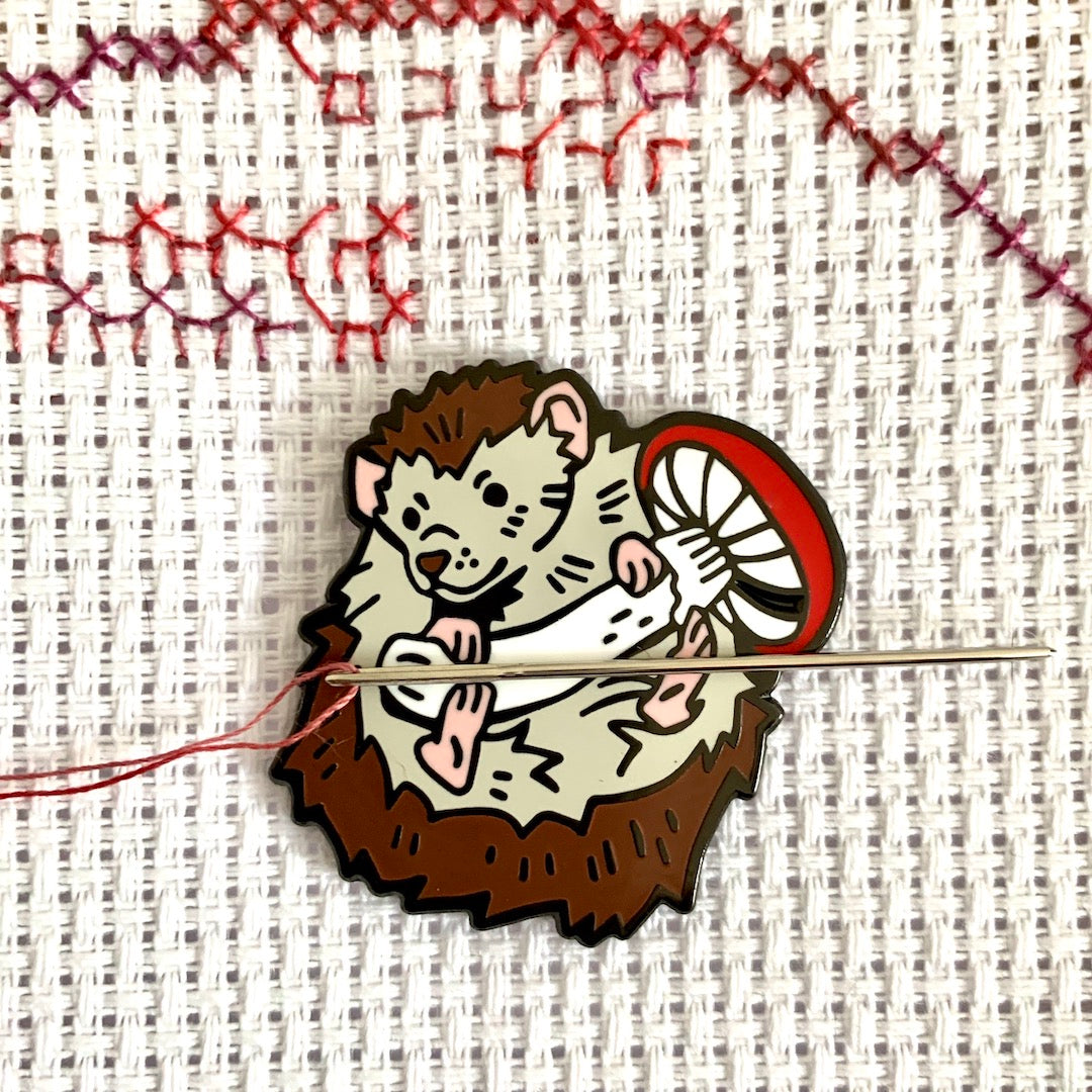 Hedgehog Needle Minder - Magnetic Enamel Brooch